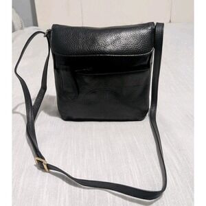 Christian Daniel Made in Italy Black Pebbled Leather Crossbody Shoulder Bag